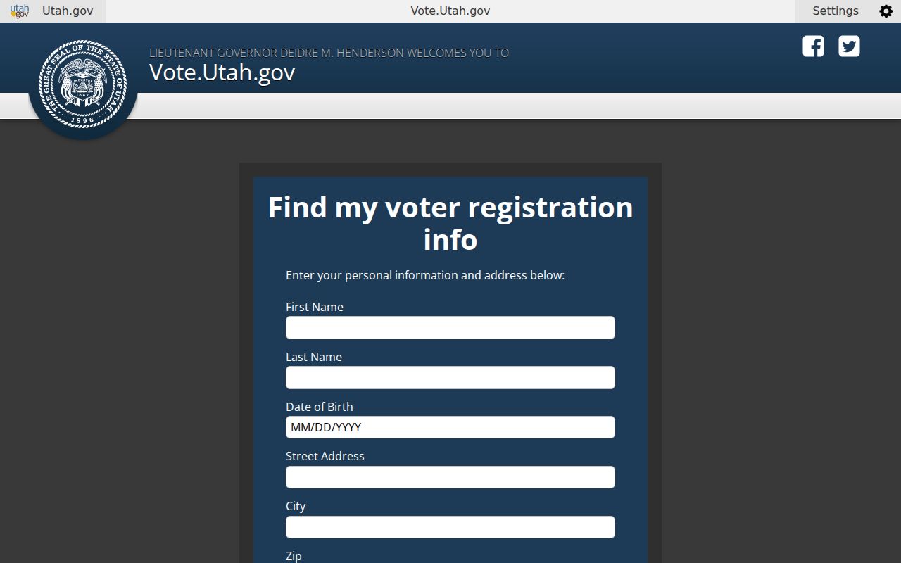 Midvale residents directory Utah voter search fields