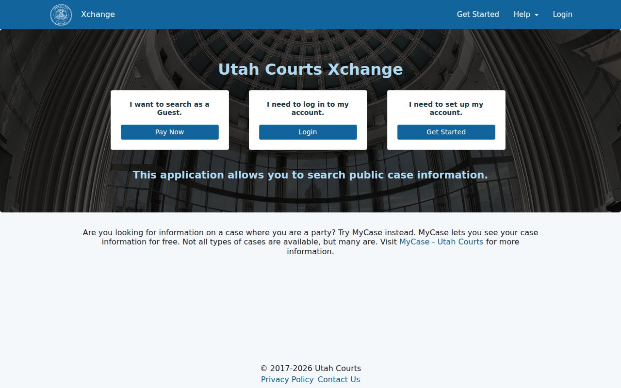 Midvale residents directory Utah Courts Xchange guest account entry
