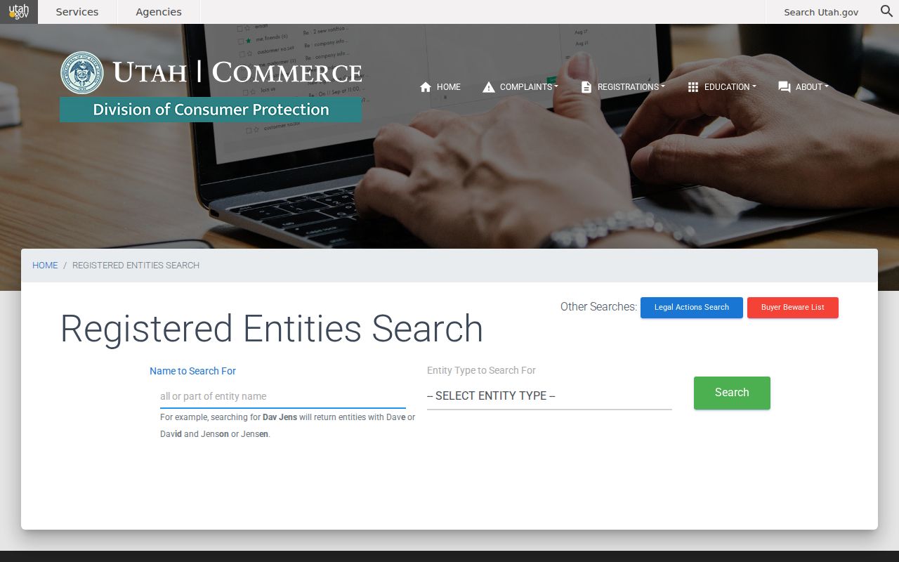 Midvale resident lookup Utah Courts Xchange name search fields